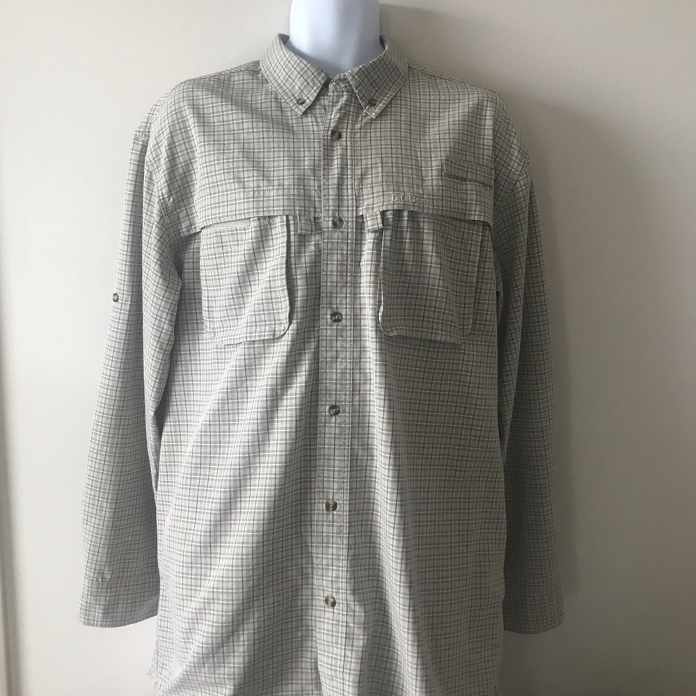 LL Bean Mens Fishing Shirt SizeTall L